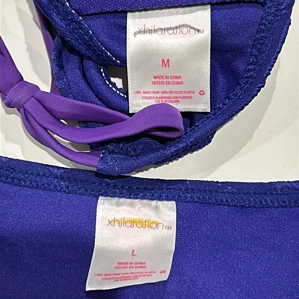 Xhilaration Purple textured bikini swim set size medium large new